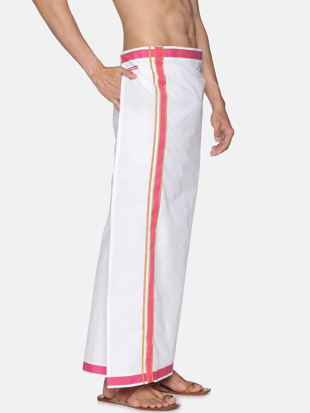 Sethukrishna Men Pack Of 2 White Solid Cotton Readymade Dhoti