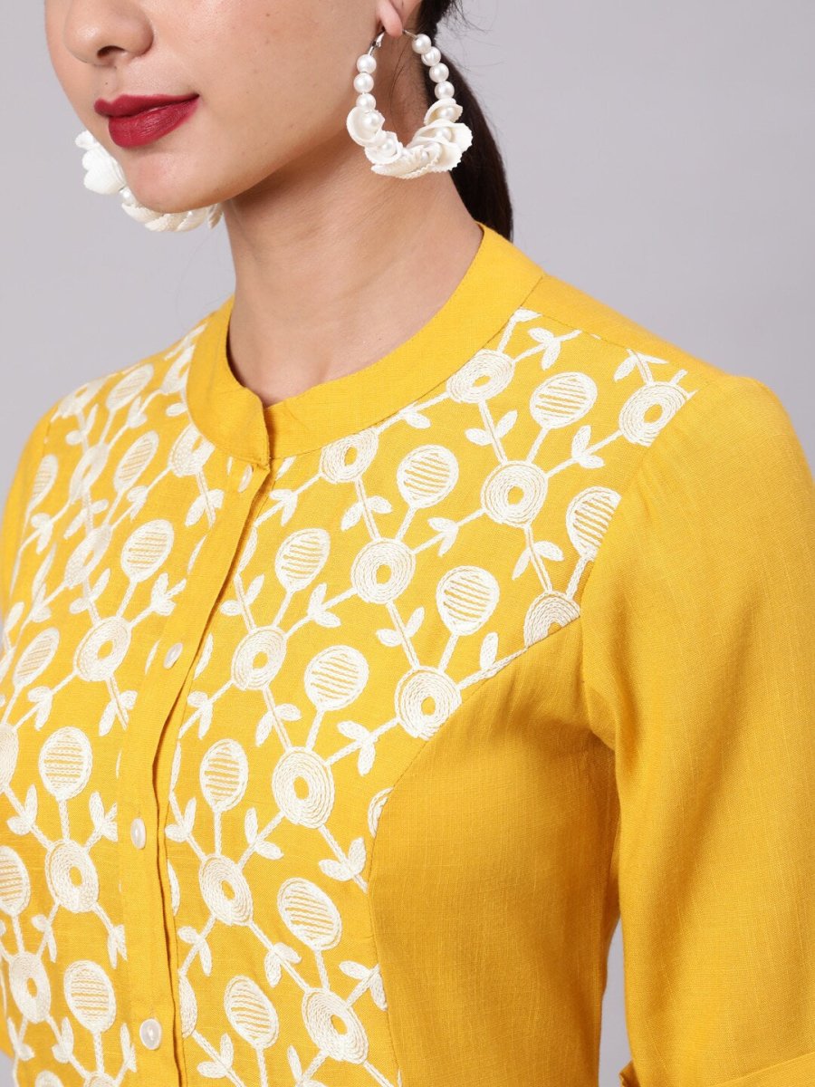 Aks Ethnic Motifs Embroidered Thread Work A-Line Kurta