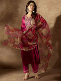 Indo Era Women Floral Embroidered Regular Kurta with Trousers & With Dupatta