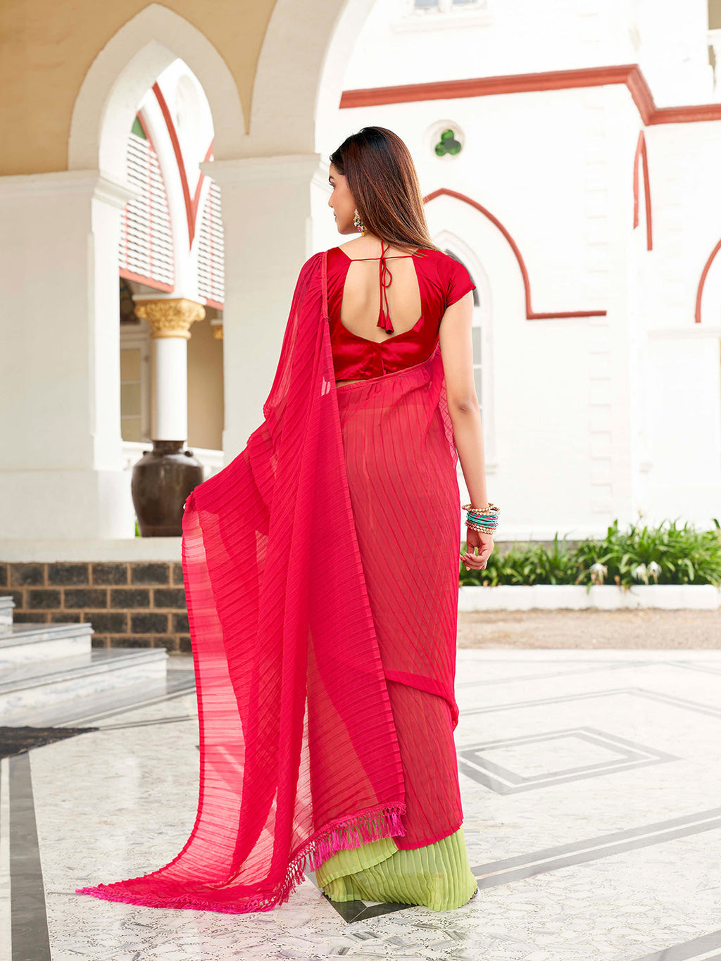 Tikhi Imli Georgette Half and Half Saree