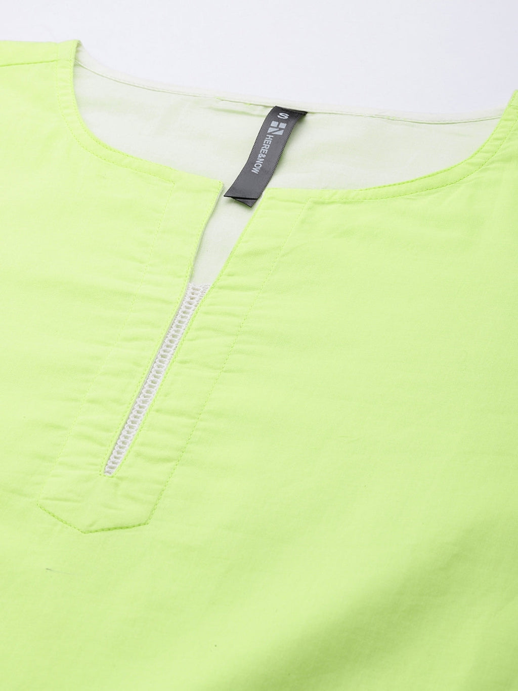 HERE&NOW Women Pure Cotton Solid Straight Kurta