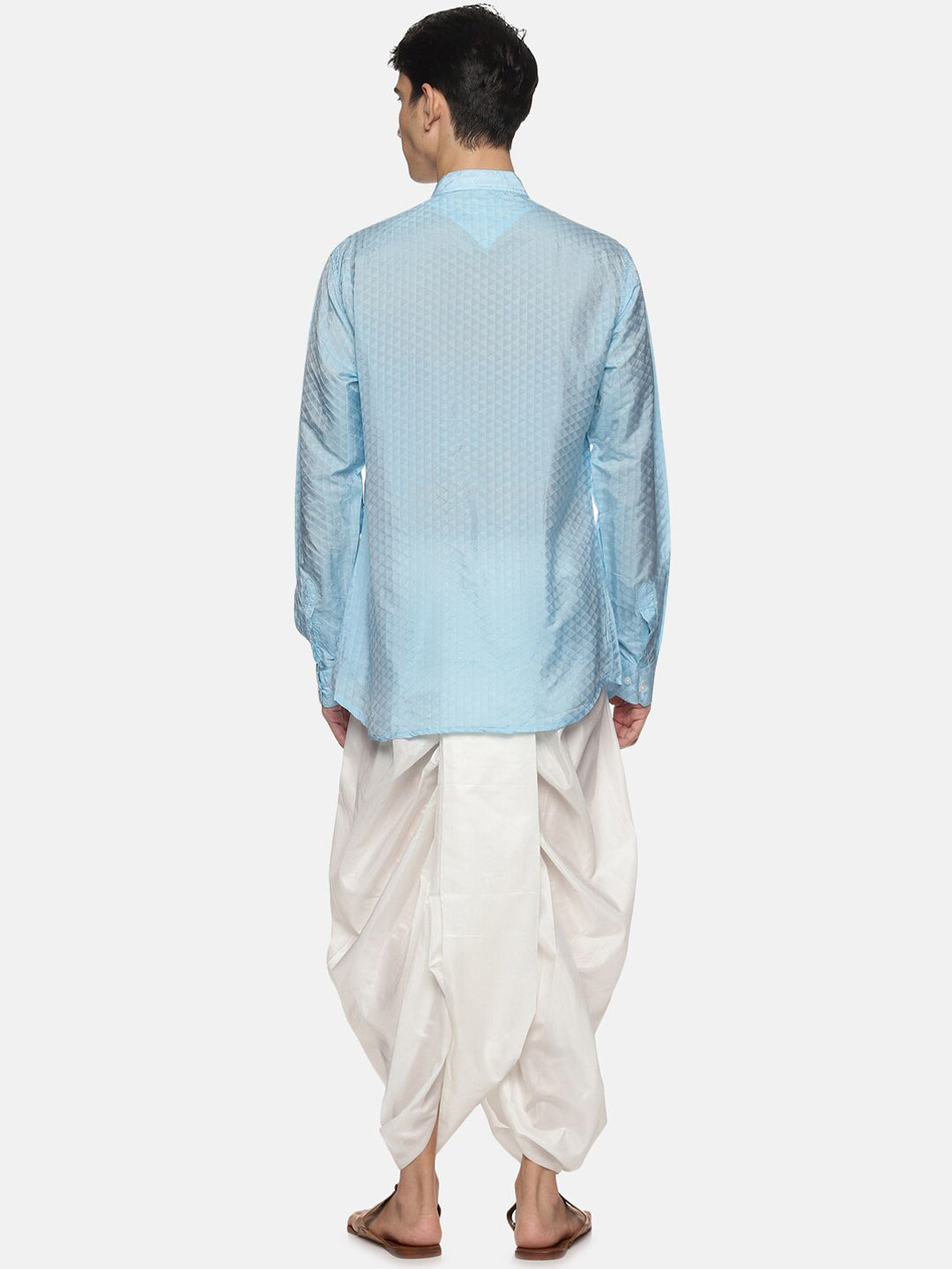Sethukrishna Mens Blue Kurta with Dhoti Pants
