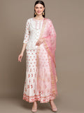 HERE&NOW Floral Embroidered Top with Sharara & Dupatta
