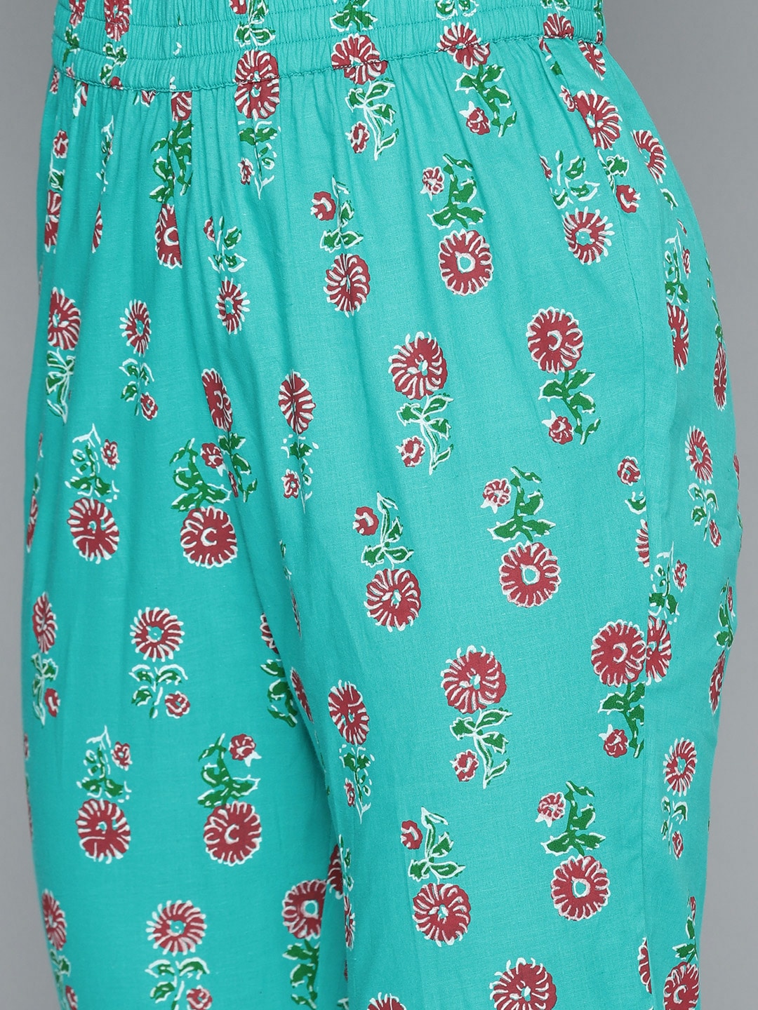HERE&NOW Floral Printed Pure Cotton Kurta with Trousers