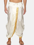 Sethukrishna Men Cream & Golden Solid Dhoti
