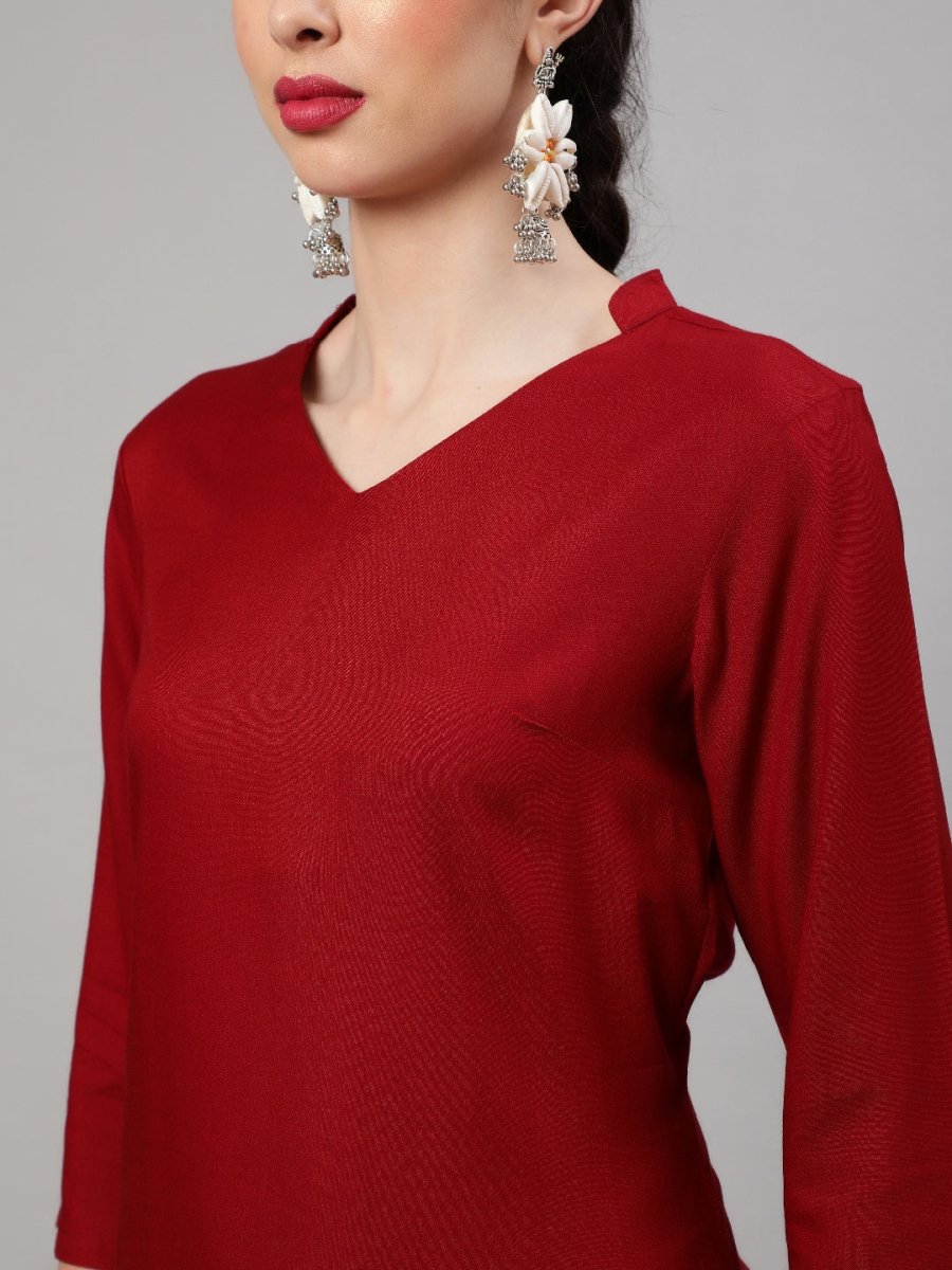 Aks Mandarin Collar Regular Kurta with Harem Pants