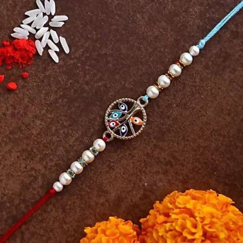 Evil Eye Rakhi & LuvIt Roasted Almonds Chocolate