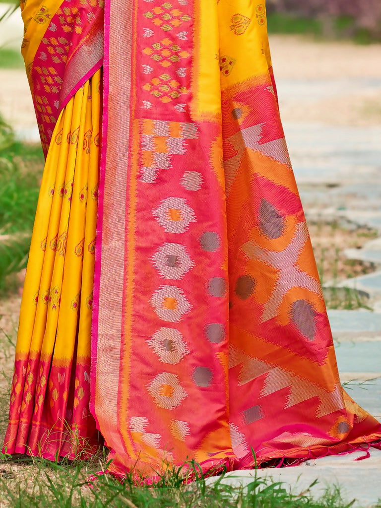Shree Shyam Fashion Yellow Soft Silk Saree