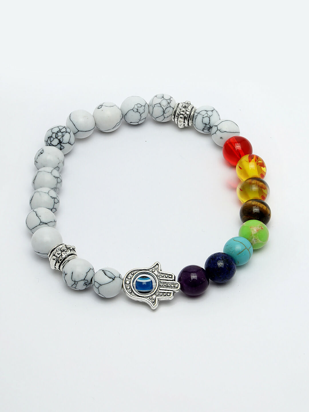 NVR Men & Women Multi Colour Marbel Crystal Elasticated Bracelet