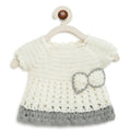 ChutPut Hand knitted Crochet Wool Dress For Baby Girls - White