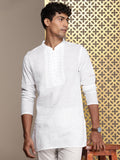 House of Pataudi Ethnic Motifs Embroidered Thread Work Pure Cotton Jashn Kurta