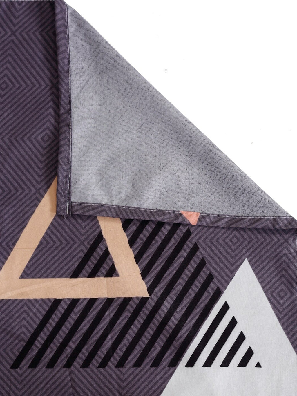 Home Sizzler Purple Geometric 210 TC Cotton 1 Double Queen Bedsheet With 2 Pillow Covers