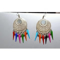 MS Fashion India Silver Color Earrings With Long Beads