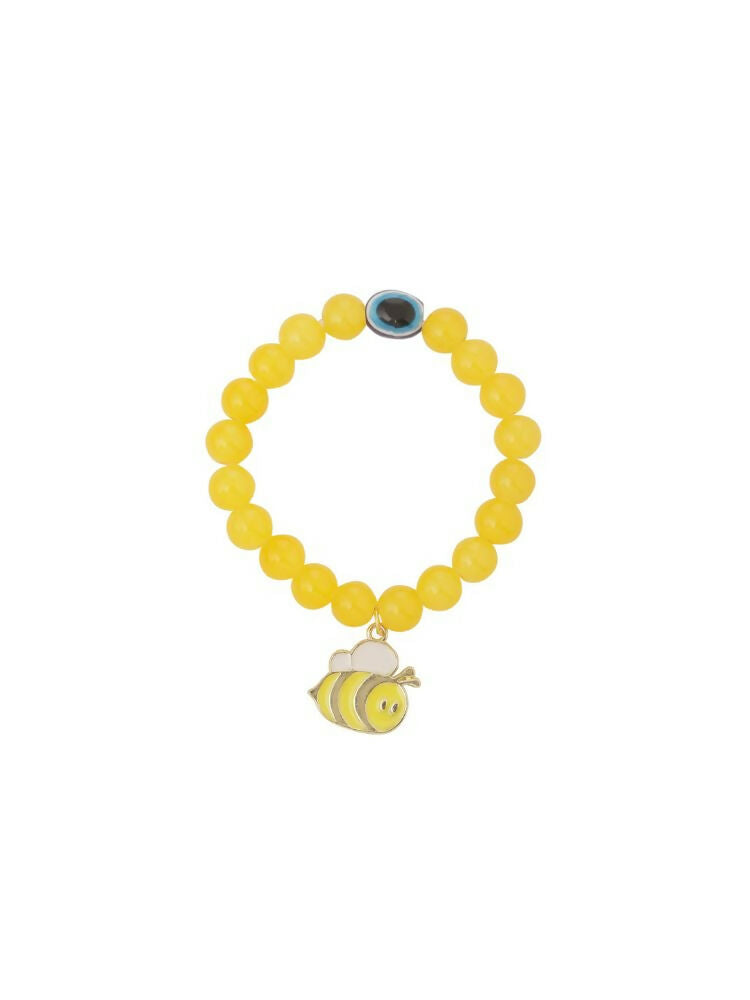 NVR Men & Women Yellow Artificial Beads Stylish Bracelet