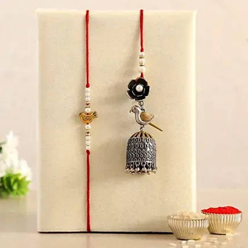 Love Birds Set Of Pretty Lumba Rakhi