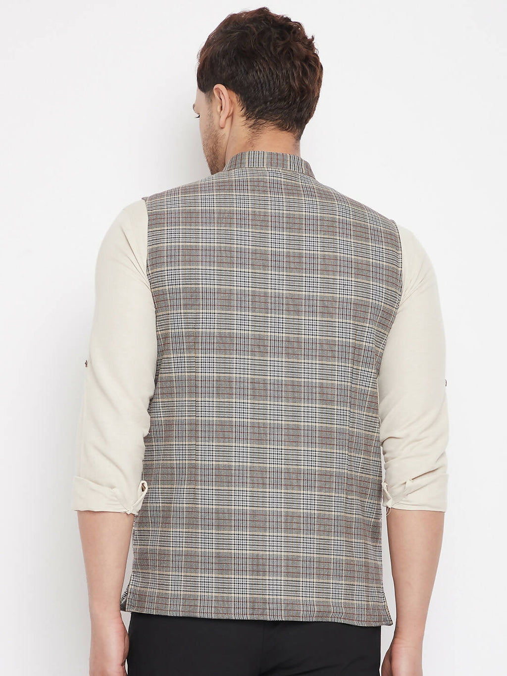 Even Apparels Multi Merino Men's Nehru Jacket-Contrast Lining-Free Pocket Square