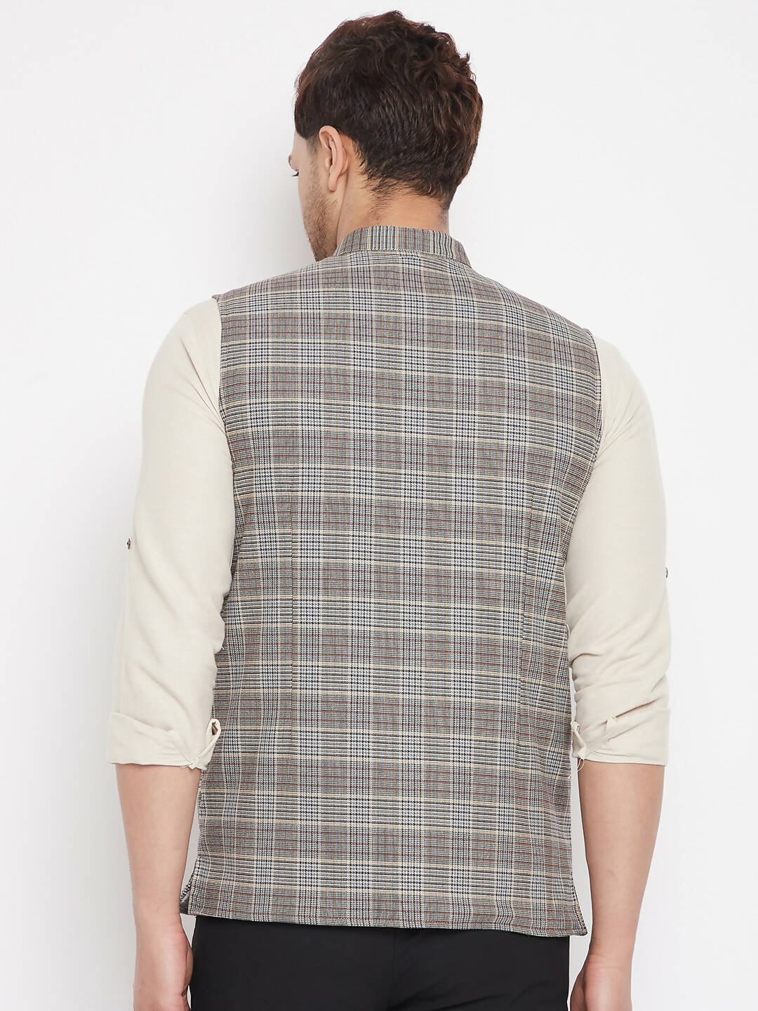 Even Apparels Multi Merino Men's Nehru Jacket-Contrast Lining-Free Pocket Square