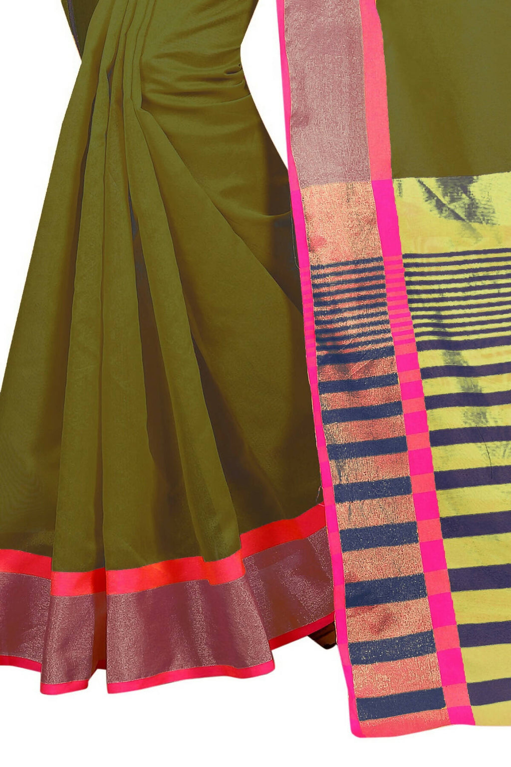 Vamika Weaving Green Cotton Silk Saree (MASTANI WEAVING GREEN)