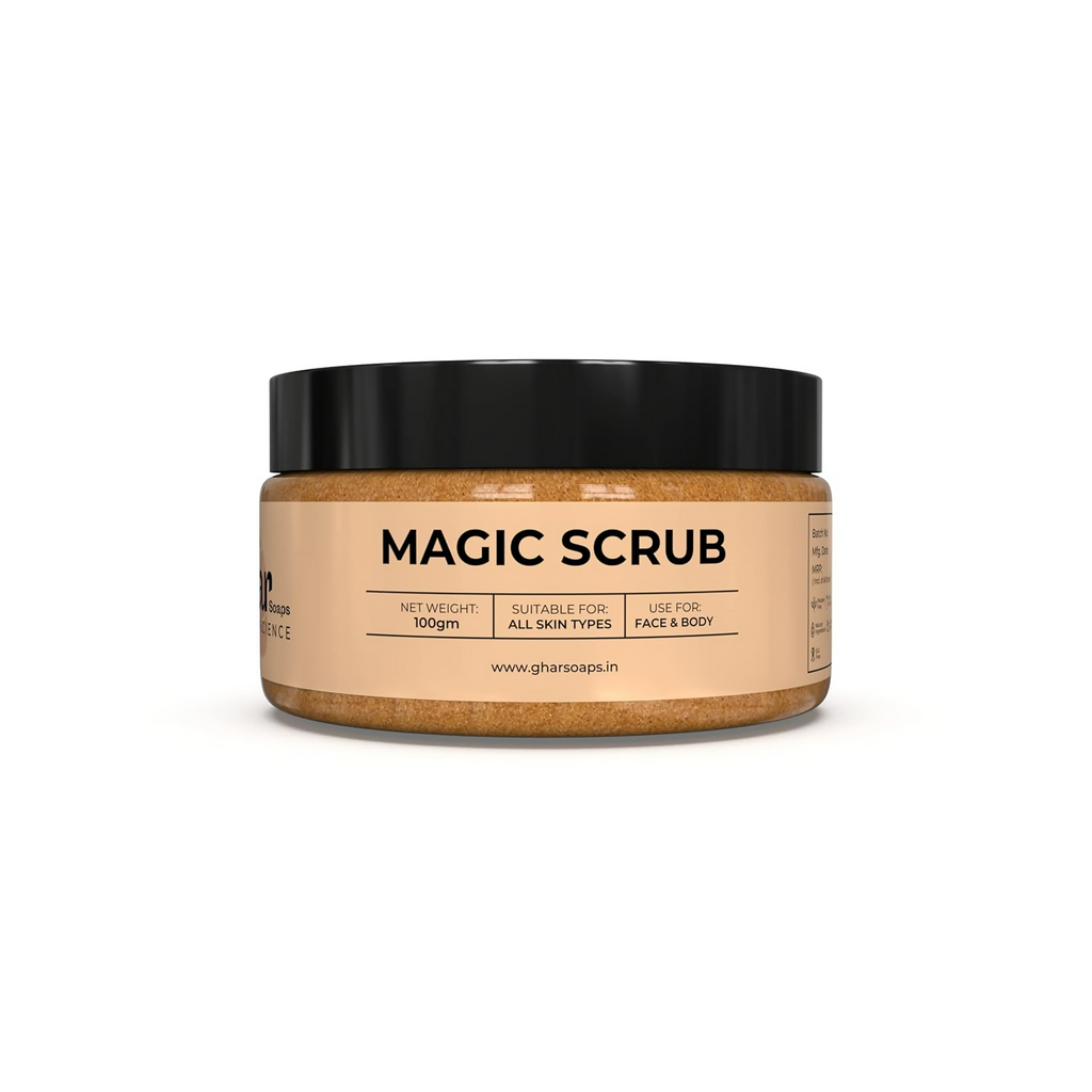 Ghar Soaps Magic Scrub Sandalwood and Saffron Suitaible For all Skin