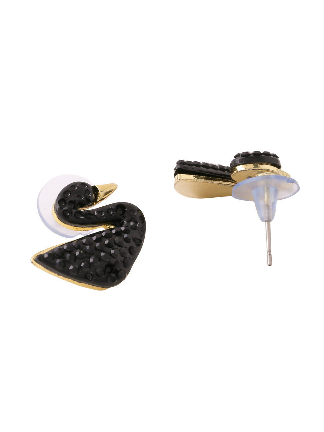 NVR Women Black Cz Studded Studs Earrings