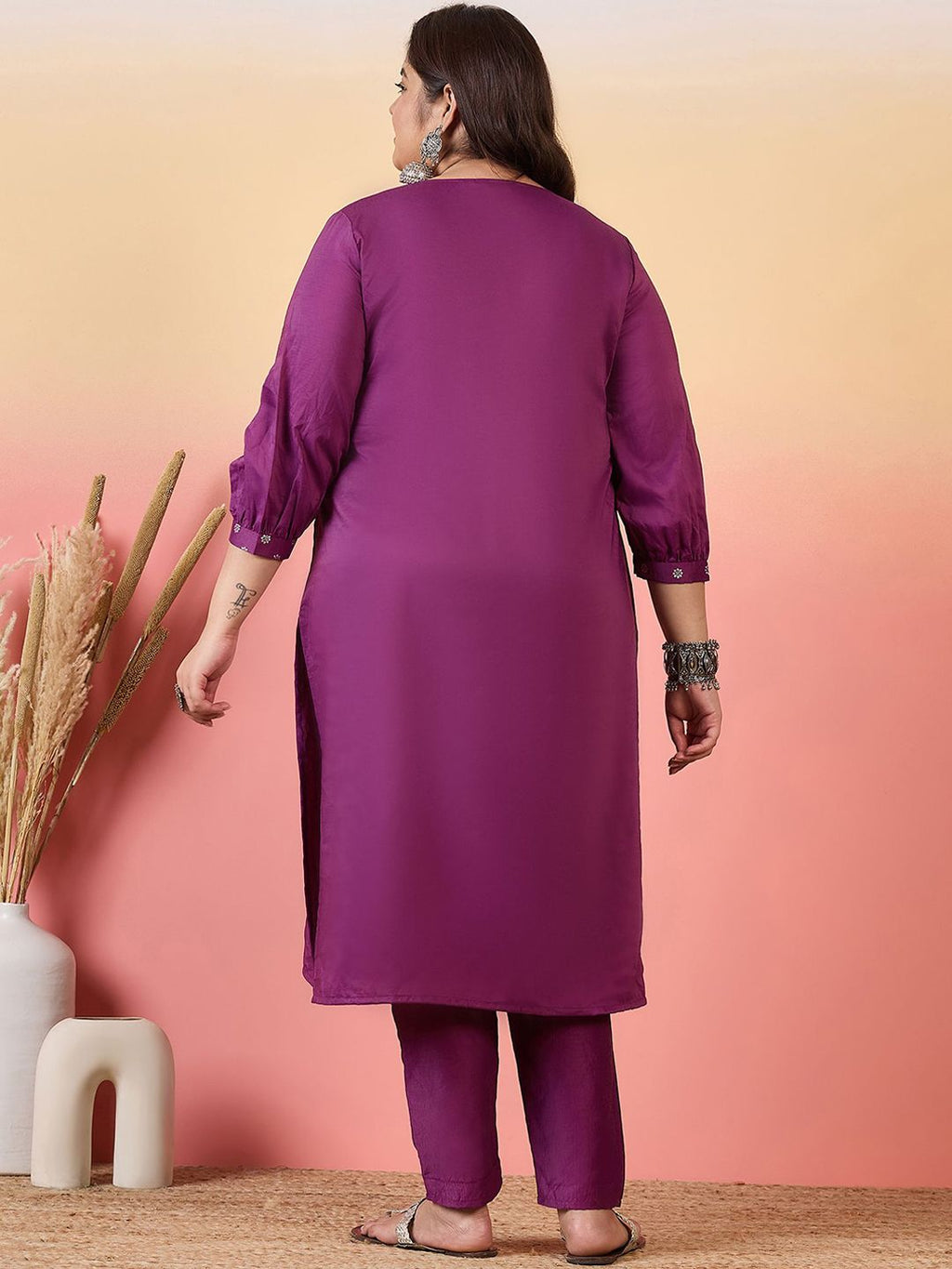 Sztori Women Floral Printed Regular Kurta with Trousers