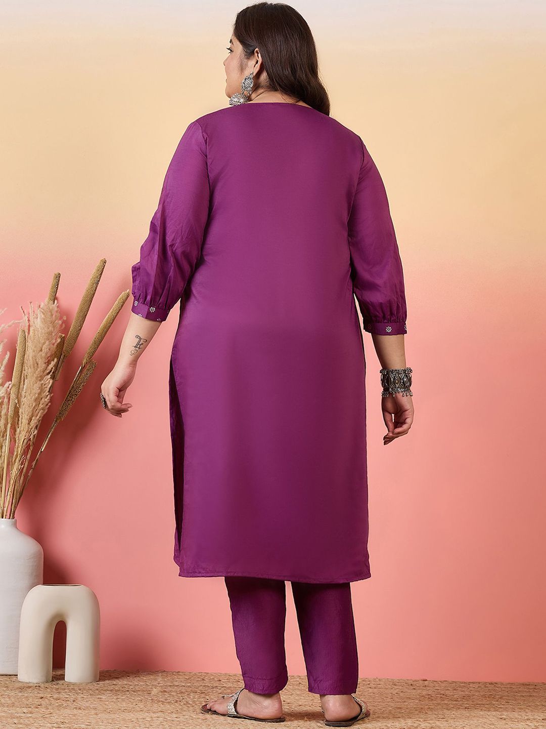 Sztori Women Floral Printed Regular Kurta with Trousers