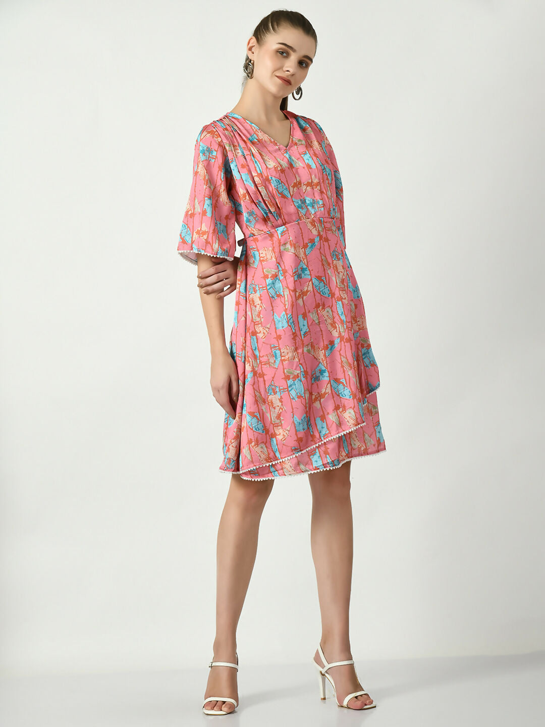 Myshka Women's Pink Printed Dress