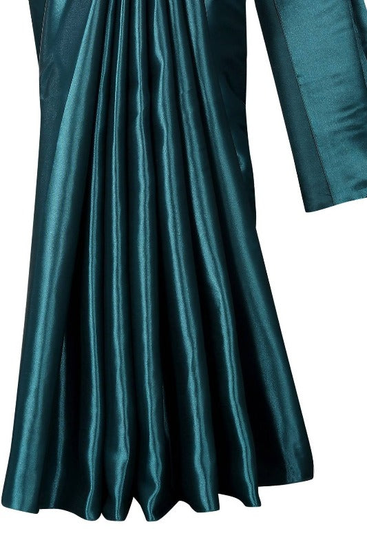 Vamika Rama Green Satin Designer Saree (PAVITRA RAMA)