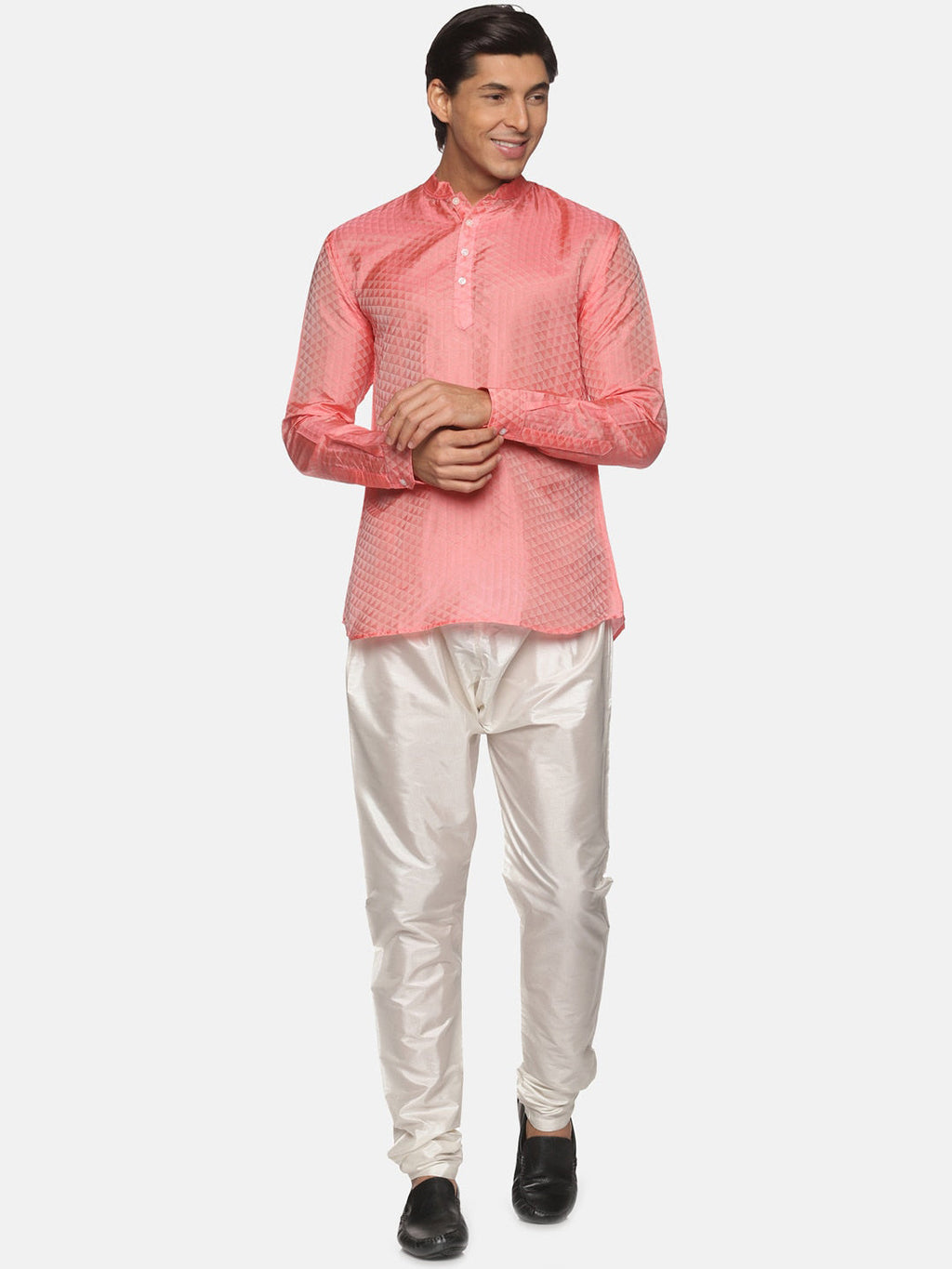 Sethukrishna Men Red Kurta with Pyjamas