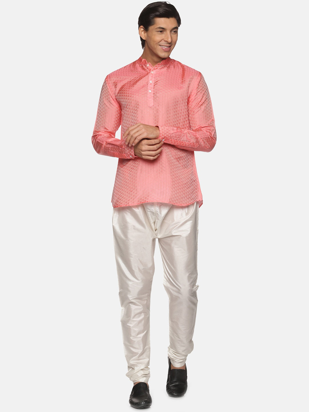 Sethukrishna Men Red Kurta with Pyjamas