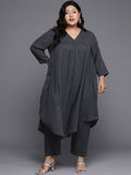 Sztori Plus Size V Neck A Line Kurta With Trouser