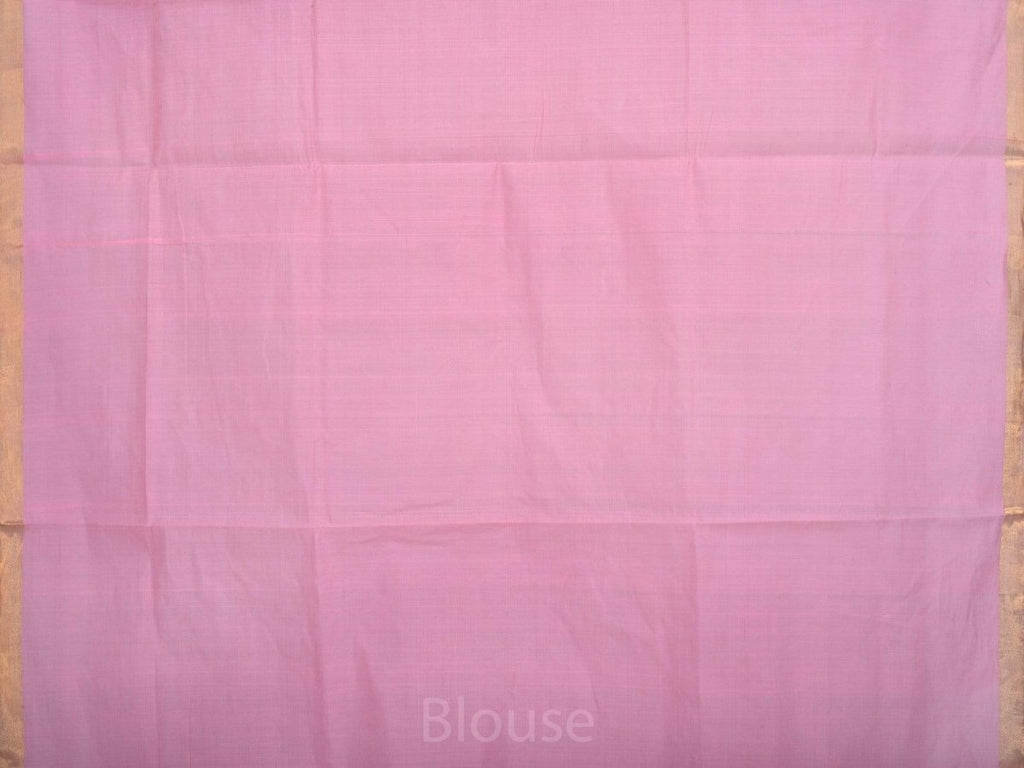 Baby Pink Khadi Cotton Handloom Saree with Pallu Design - Global Threads