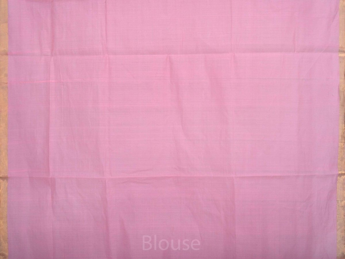 Baby Pink Khadi Cotton Handloom Saree with Pallu Design - Global Threads