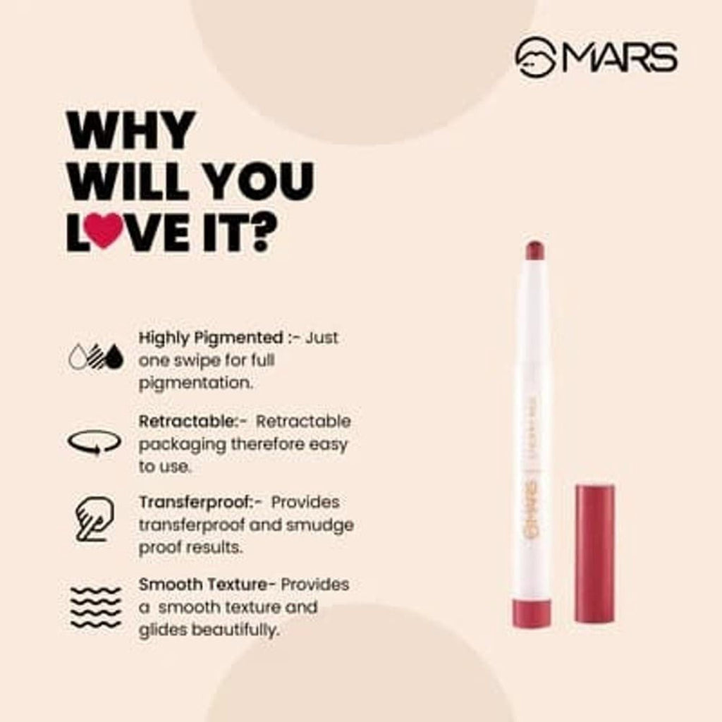 MARS Cosmetics Retractable Poppins Lipstick - Foxy Red