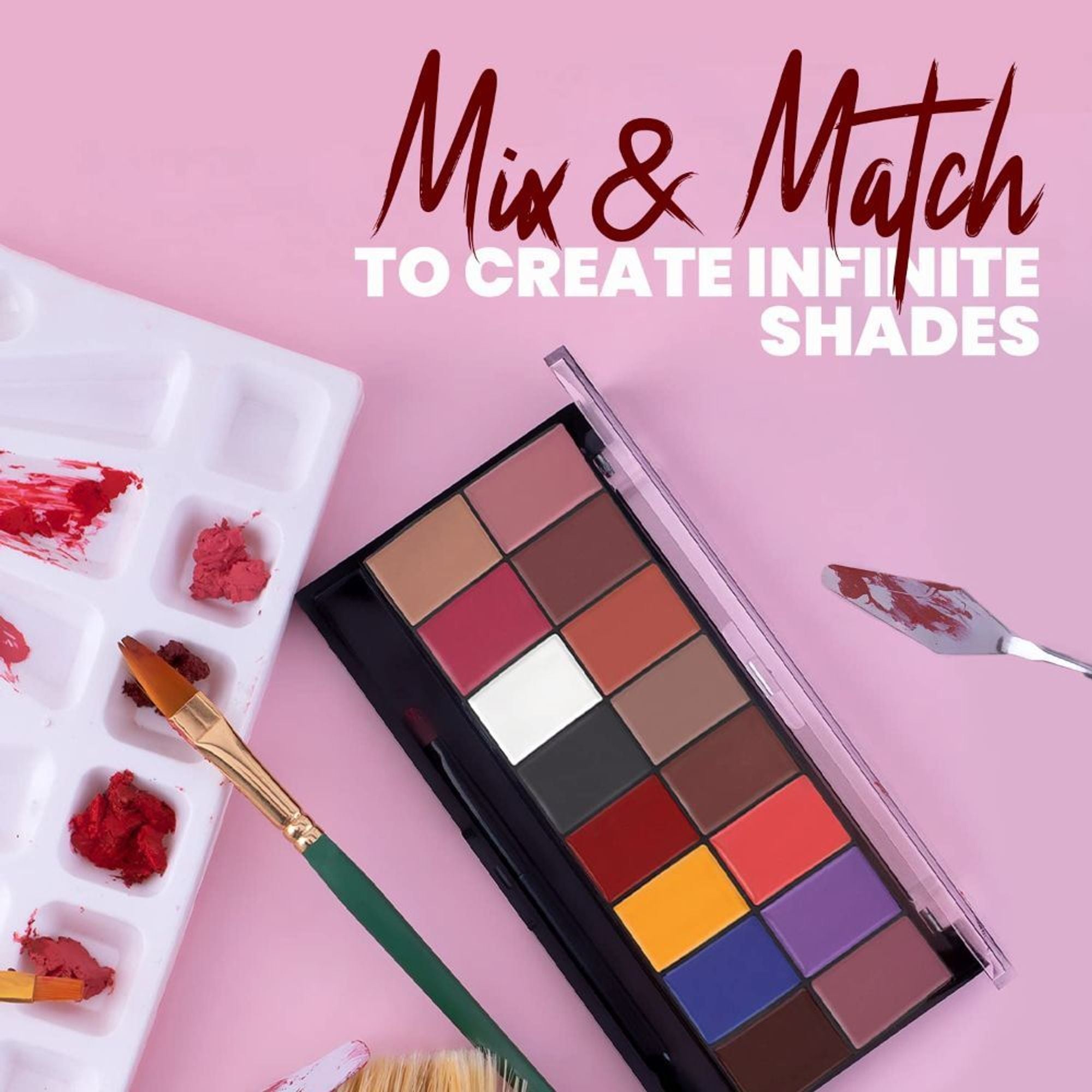 MARS Cosmetics Infinity Lip Palette with Spatula cum Applicator - 03 Multicolor