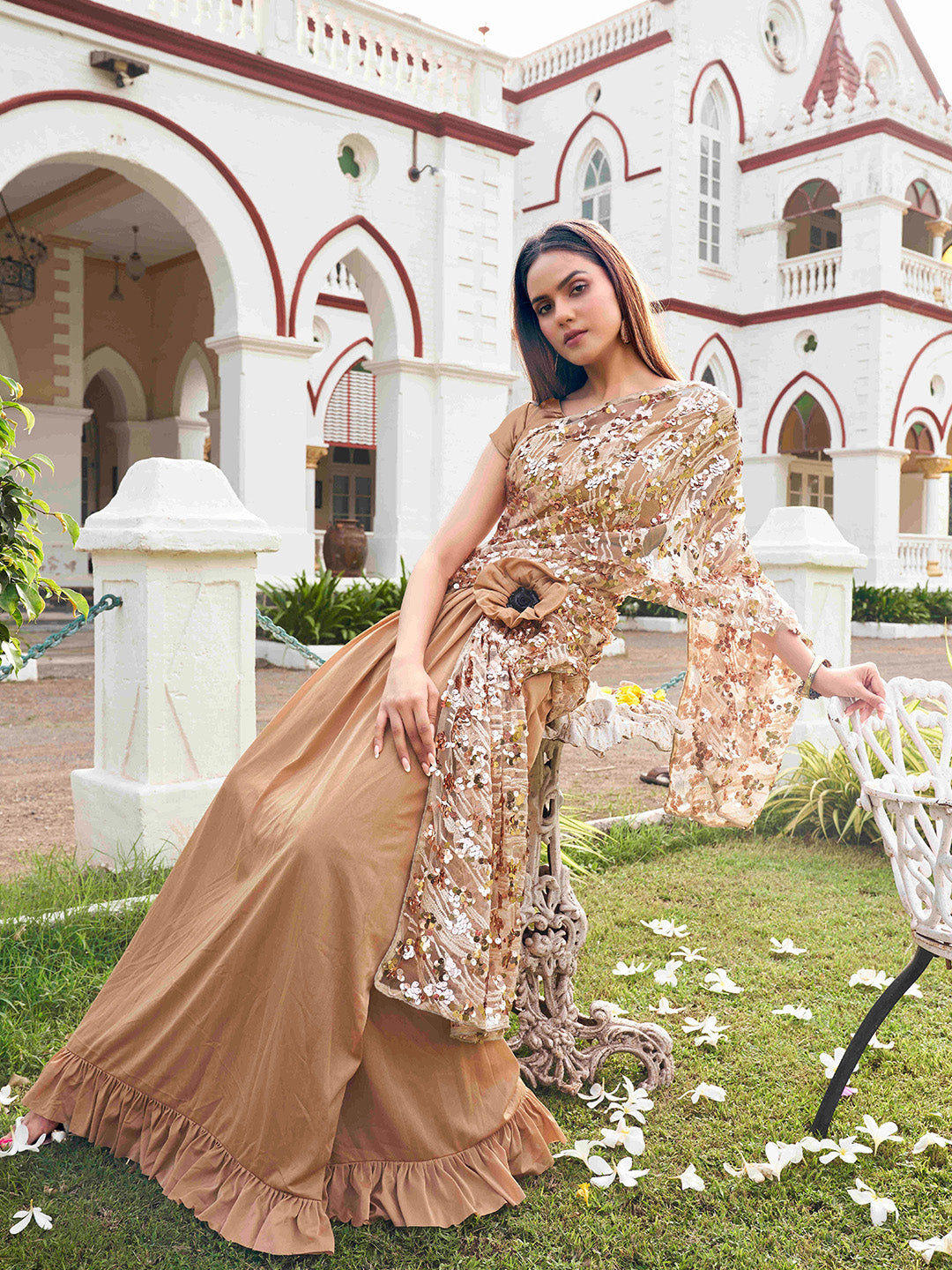 Tikhi Imli Embroidered Sequinned Ready to Wear Saree