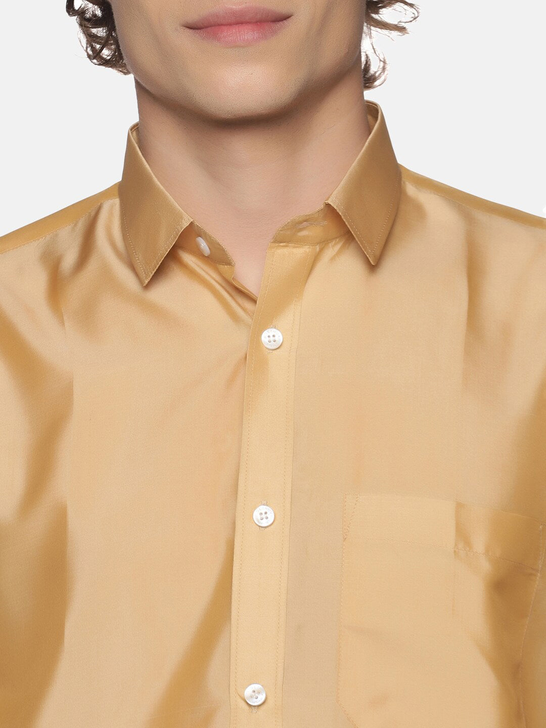 Sethukrishna Men Off White Solid Art Silk Dhotis