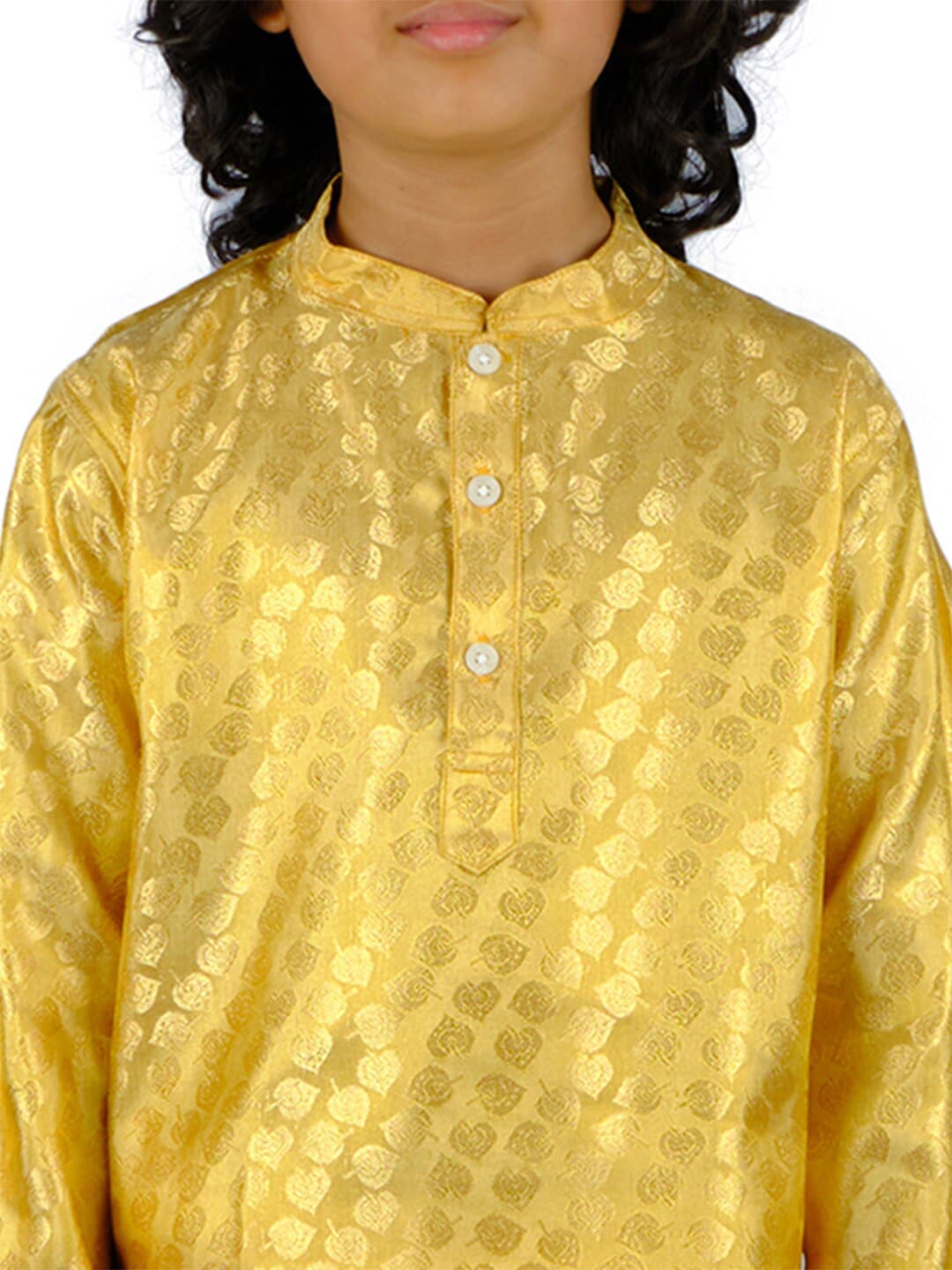 Sethukrishna Boys Gold-Toned Ethnic Motifs Printed Kurta with Pyjamas