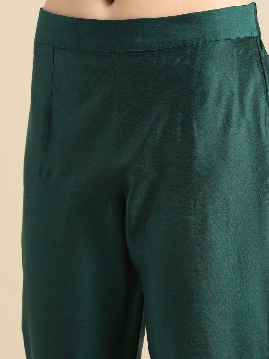 All About You Women Green Kurta with Trousers
