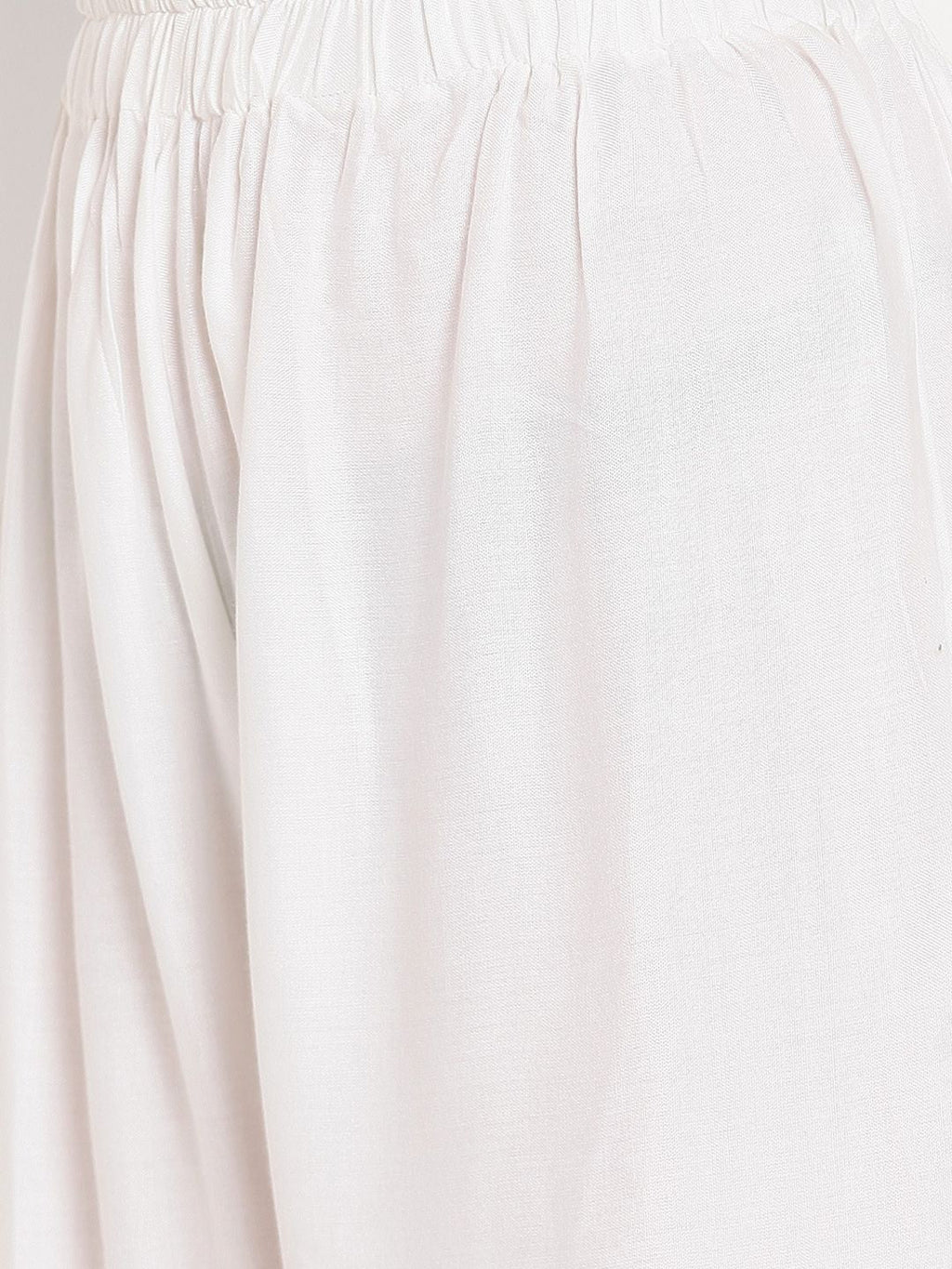TAG 7 Women White Solid Flared Palazzos