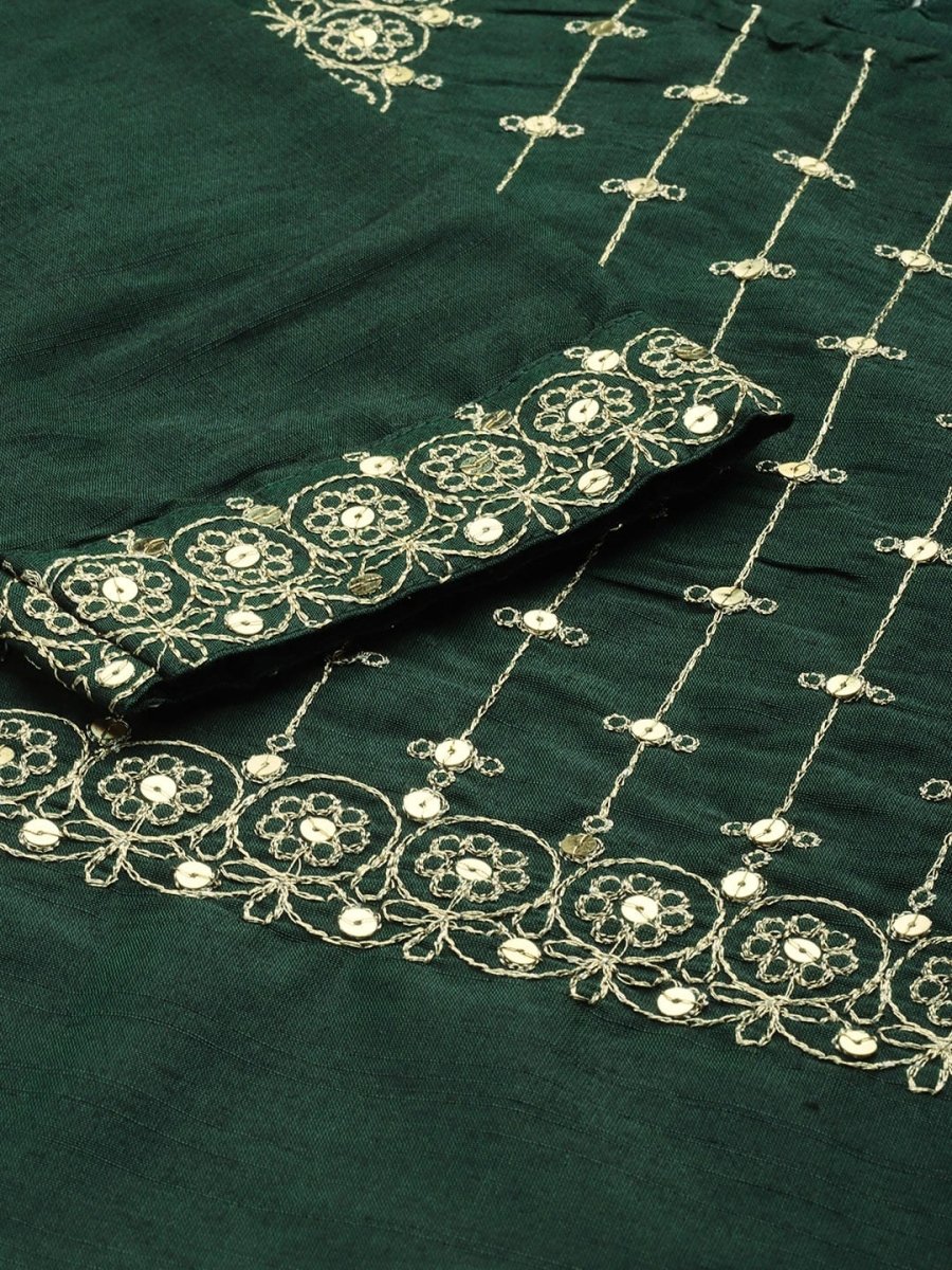 All About You Women Green Kurta with Trousers