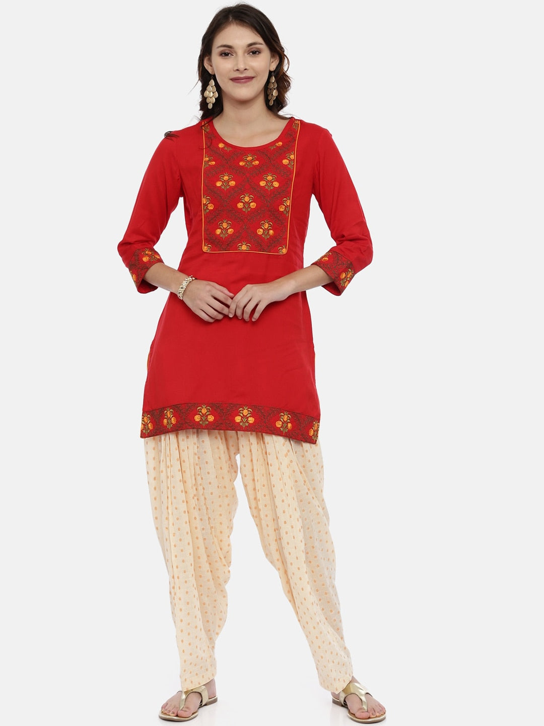 Souchii Beige Woven Design Patiala