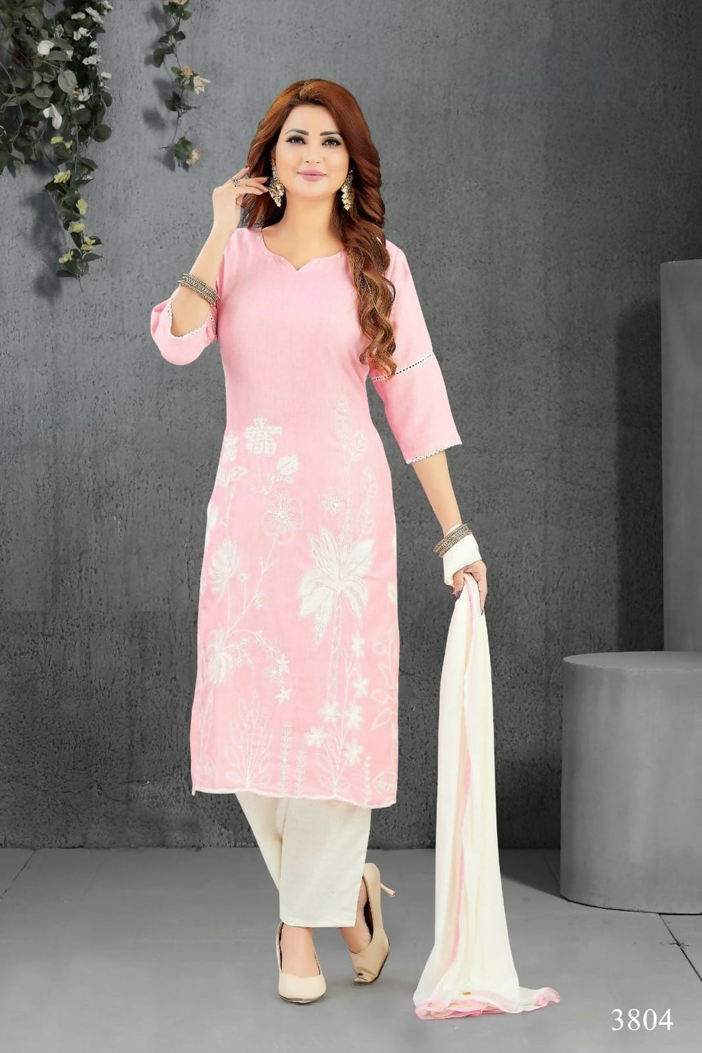 Joban Fashion Lilan Cotton Pink Color Kurta Set