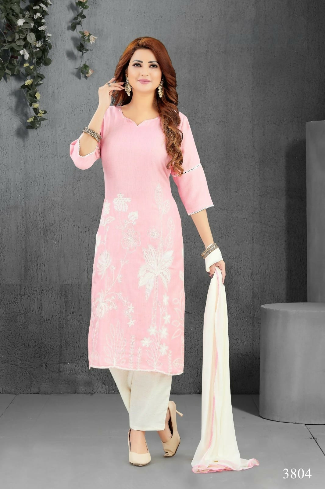 Joban Fashion Lilan Cotton Pink Color Kurta Set