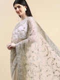 kasee Floral Embroidered Sequinned Net Saree