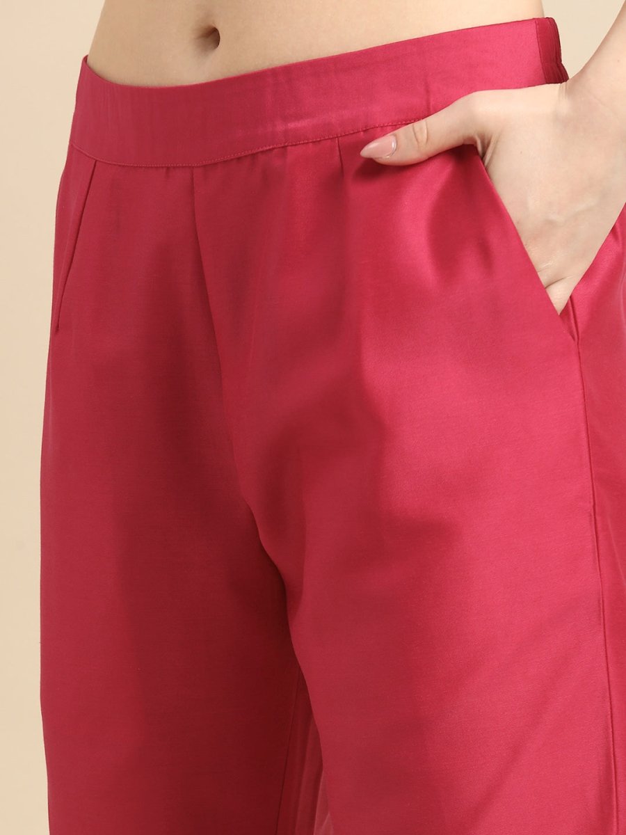 All About You Women Pink Ethnic Motifs Printed Kurta with Trousers & With Dupatta