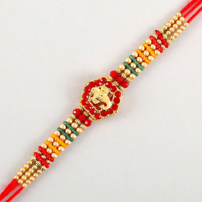 Ganesha Rakhi With Dry Fruits & Rasgulla