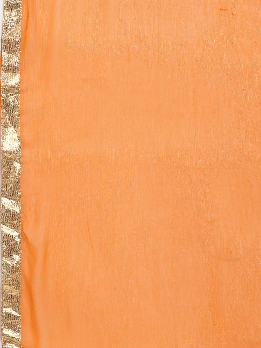 Rudra Bazaar Orange Anarkali Lace Work Kurta with Pyjamas & Dupatta
