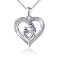 Cauer Elegant 14K White Gold Plated Moissanite Pendant Necklace