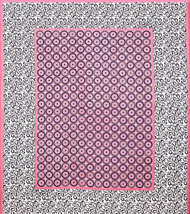 Vamika Printed Cotton Pink & Multicolor Latest Design Bedsheet With Pillow Covers (LEOC_CHKR_P)